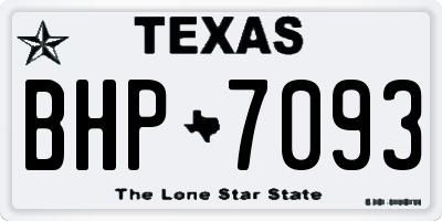 TX license plate BHP7093