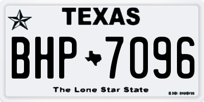 TX license plate BHP7096