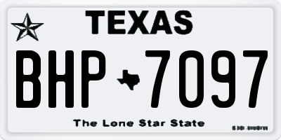 TX license plate BHP7097