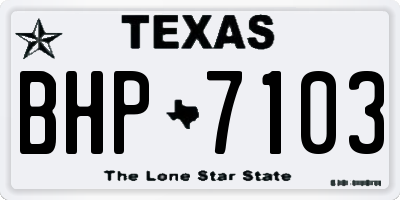TX license plate BHP7103