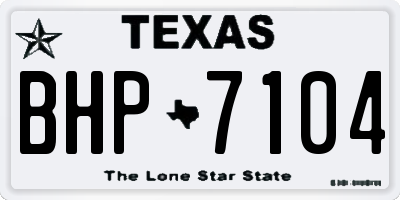 TX license plate BHP7104