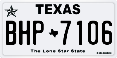 TX license plate BHP7106