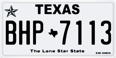 TX license plate BHP7113