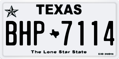 TX license plate BHP7114