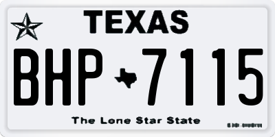 TX license plate BHP7115