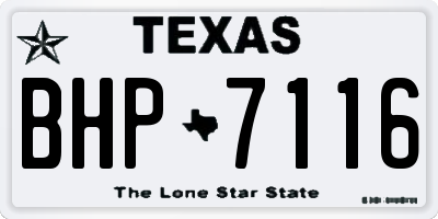 TX license plate BHP7116