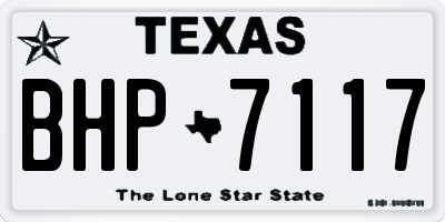 TX license plate BHP7117
