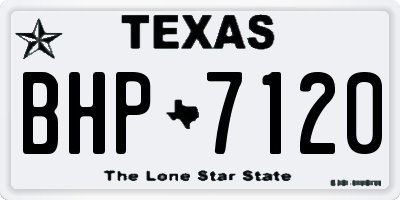 TX license plate BHP7120