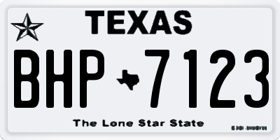 TX license plate BHP7123