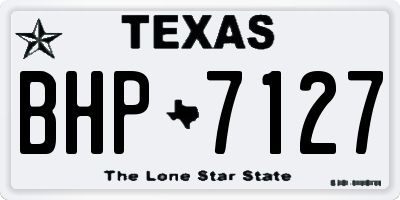 TX license plate BHP7127