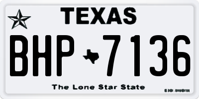 TX license plate BHP7136