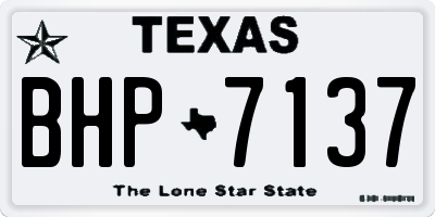 TX license plate BHP7137
