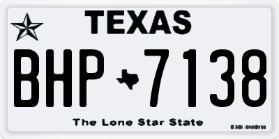 TX license plate BHP7138