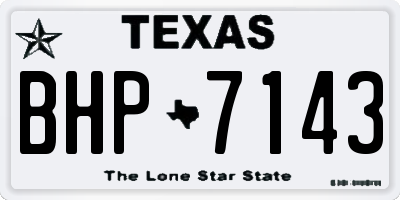 TX license plate BHP7143