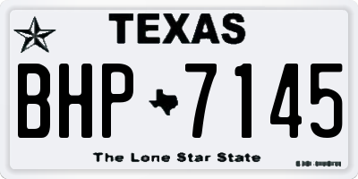 TX license plate BHP7145