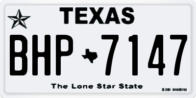 TX license plate BHP7147