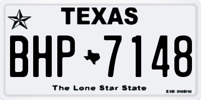 TX license plate BHP7148