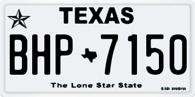 TX license plate BHP7150