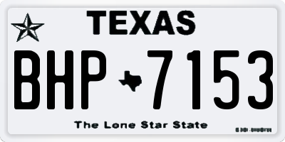 TX license plate BHP7153