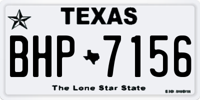 TX license plate BHP7156