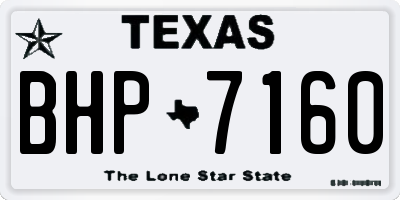 TX license plate BHP7160