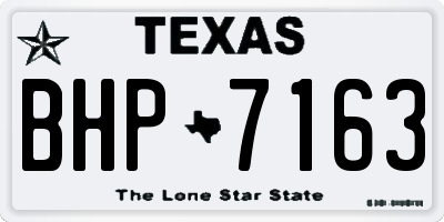 TX license plate BHP7163