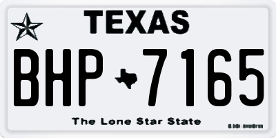 TX license plate BHP7165