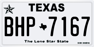 TX license plate BHP7167
