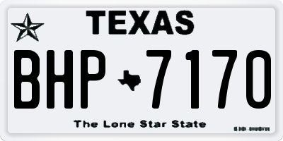 TX license plate BHP7170