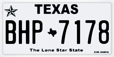 TX license plate BHP7178