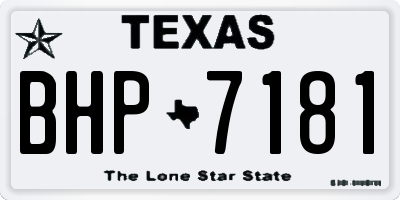 TX license plate BHP7181
