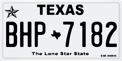 TX license plate BHP7182