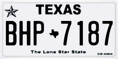 TX license plate BHP7187