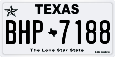TX license plate BHP7188