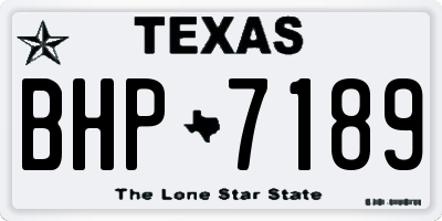 TX license plate BHP7189