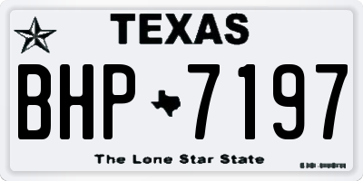 TX license plate BHP7197
