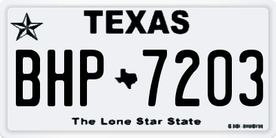 TX license plate BHP7203