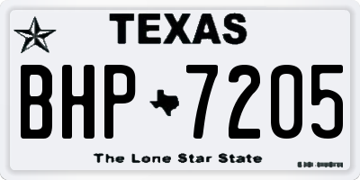 TX license plate BHP7205