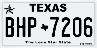 TX license plate BHP7206