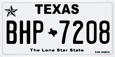 TX license plate BHP7208