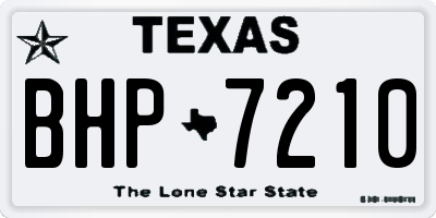 TX license plate BHP7210