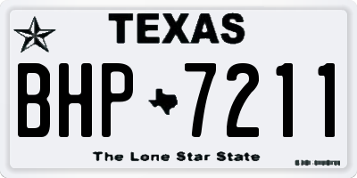 TX license plate BHP7211