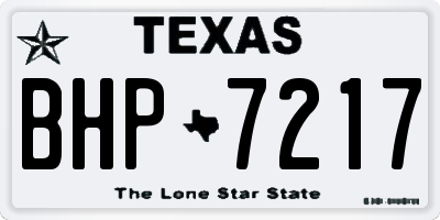 TX license plate BHP7217