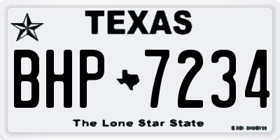 TX license plate BHP7234