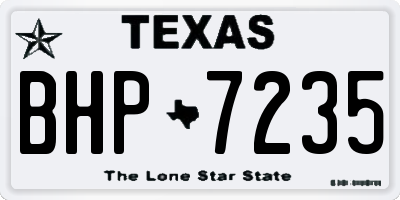 TX license plate BHP7235
