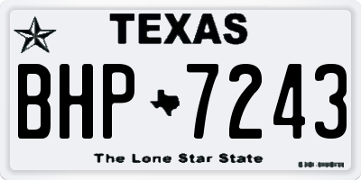 TX license plate BHP7243