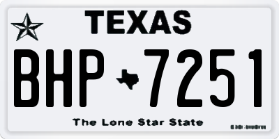 TX license plate BHP7251