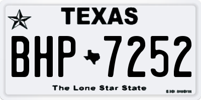TX license plate BHP7252