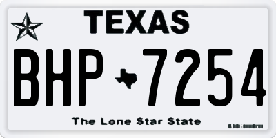 TX license plate BHP7254