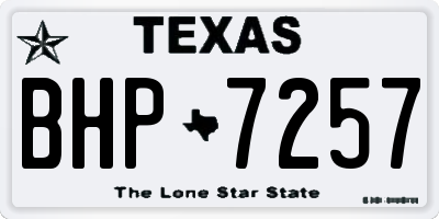 TX license plate BHP7257